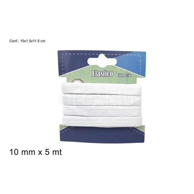Elastico 5mt x10 mm bianco - Principale