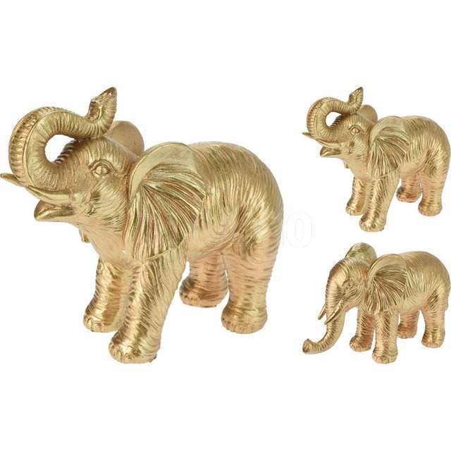Elefante resina oro 16cm 2ass - Principale