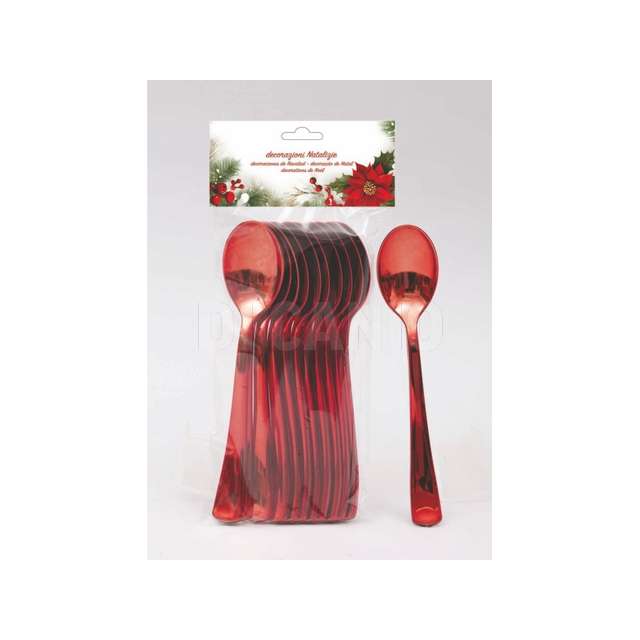 12 cucchiai plastica rossi cm.17 in bst - Principale
