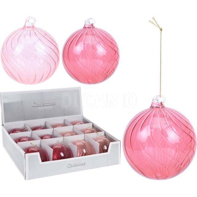Sfera vetro 10 cm. rosa 2 ass. - Principale
