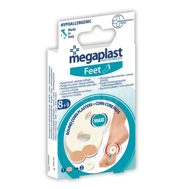 Cerotti paracalli tondi 8+9 pz formato maxi in lattice feet megaplast - Principale