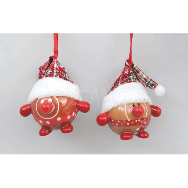 Sfera pvc mm.80 gingerbread c/cappello quadri e piedi 2 mod.ass. - Principale
