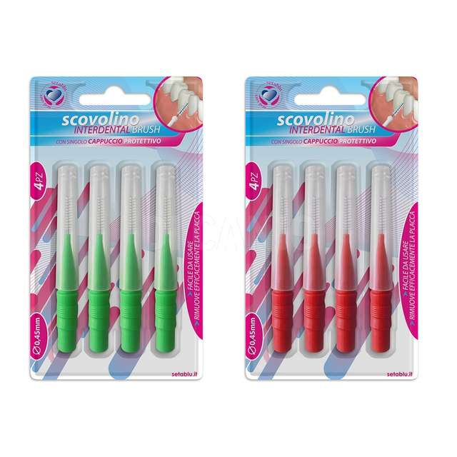 Scovolino interdentale 4pz con cappucci - Principale