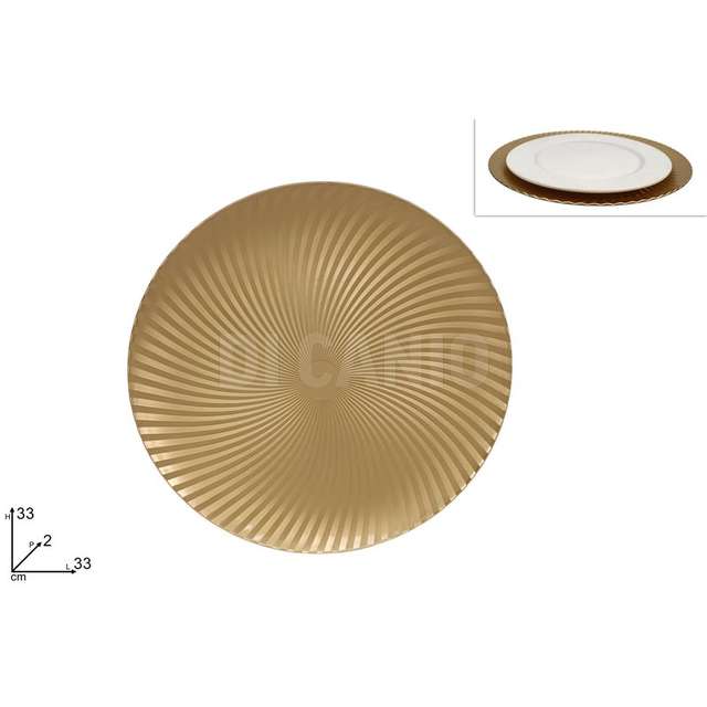 Sottopiatto 33 cm ondulato oro - Principale
