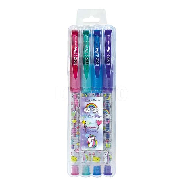 Penna gel glitter set 4 pz lebez - Principale
