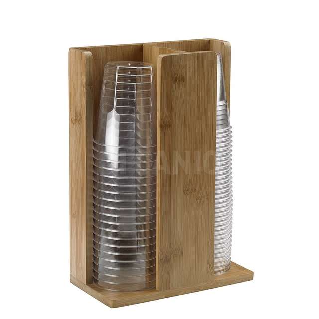 Portabicchieri in bamboo 2 scomparti cm.21x11x30 leone - Principale