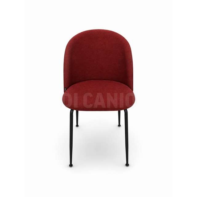 Sedia tessuto lino bordeaux struttura nero cm.50x57x47/49.5h - Principale