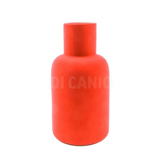 Vaso in ceramica velluto rosso d.18xh.35 cm - Principale
