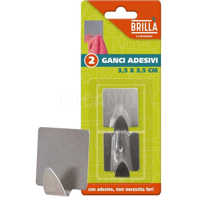 Gancio adesivo quadrati 2pz la briantina - Principale