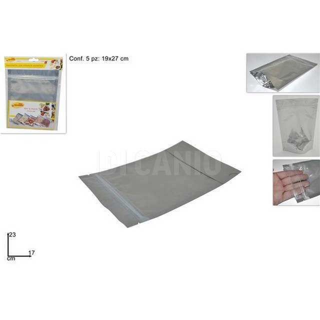 Sacchetto con chiusura ermetica 17x23cmset 5pz due esse - Principale