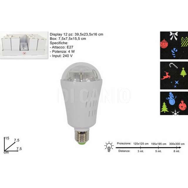 Lampadina proiett led sogg natalizi in disp 3ass d.e. - Principale