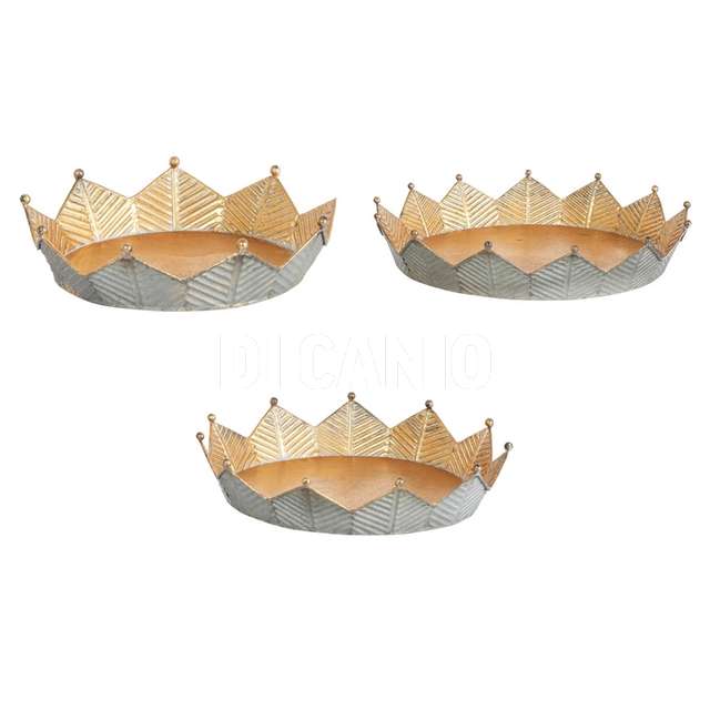 Set 3 vassoi corona metallo(m.g.36,5x6,5) - Principale