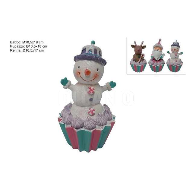Dolcetto c/ soggetti natalizi decoro cake design 3 ass. - Principale