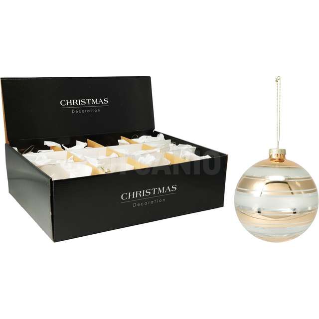 Sfera vetro 10cm oro/bianco - Principale