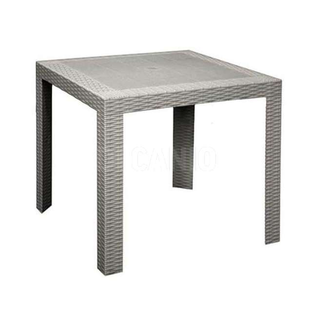 Tavolo plastica saturno rattan tortora 80x80x72h areta - Principale