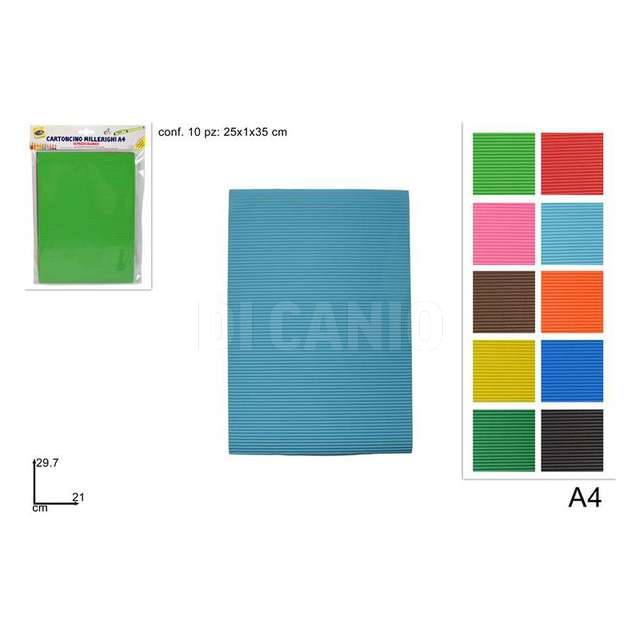 Cartoncino millerighi a4 10pz colorati - Principale