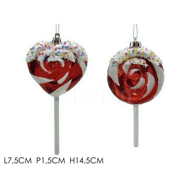 Appendino leccalecca 7.5x1.5x14.5cm rosso 2 ass - Principale