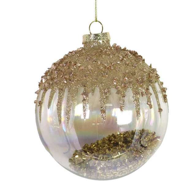 Sfera vetro paillettes oro cm dm.8h8 - Principale