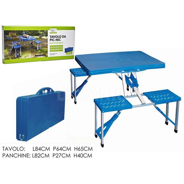 Valigetta tavolo rett.+4 sedie blue - Principale