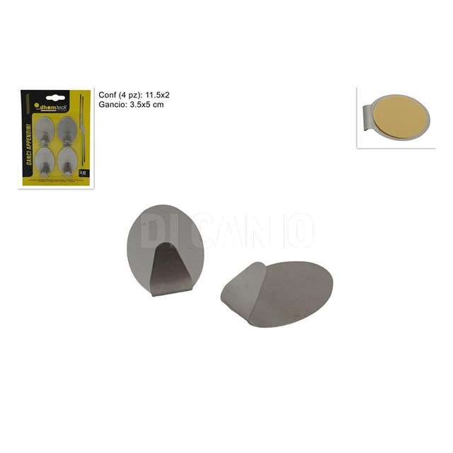 Ganci metallo ovale 4pz - Principale
