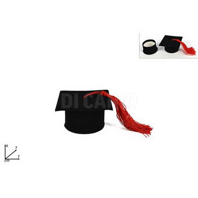 Scatola cappello laurea nero due esse - Principale
