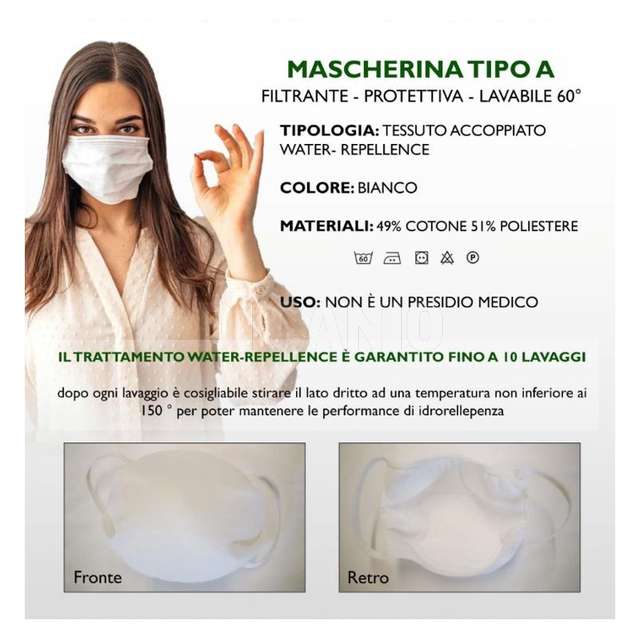 Mascherina multiuso tipo a filtrante-protettiva-lavabile - Principale