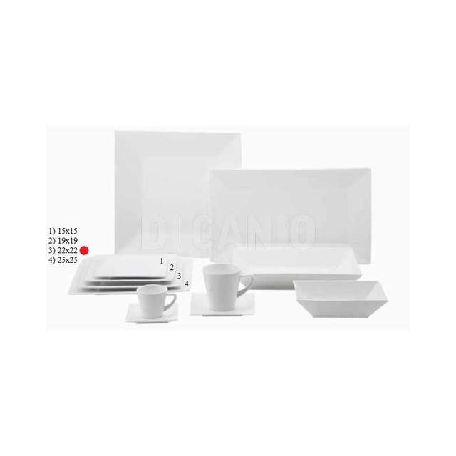 Piatto quadro cm.22 plain bianco tognana.pv000220000- - Principale