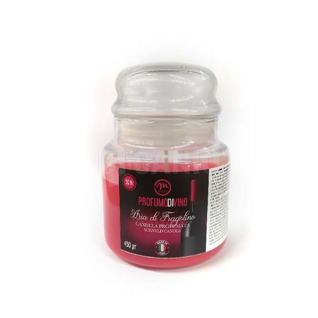 Candela in barattolo vetro aria di fragolino cm.7x10 gr,350 - Principale