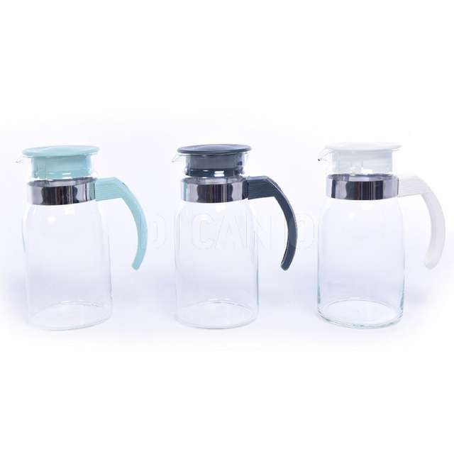 Caraffa in vetro 700 ml cm.13x9.5x19 colori assortiti - Principale