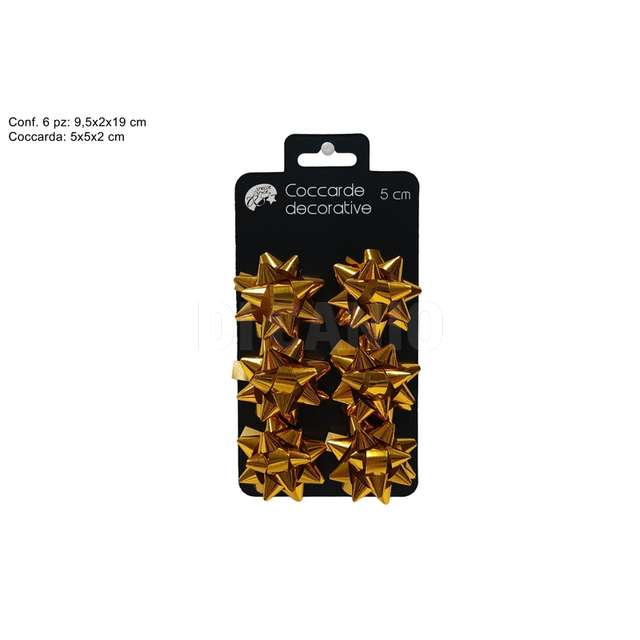 Coccarde lucide 5 cm. set 6 pz oro - Principale