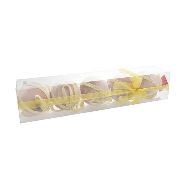 Box 5 sfere 10cm decorata 37 oro - Principale