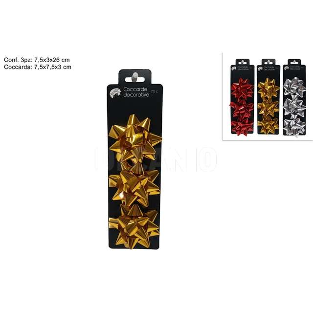 Coccarde lucide 7.5 cm. set 3 pz 3 coll. - Principale