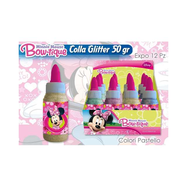 Colla 50gr glitter pastello minnie 6 col. mc - Principale