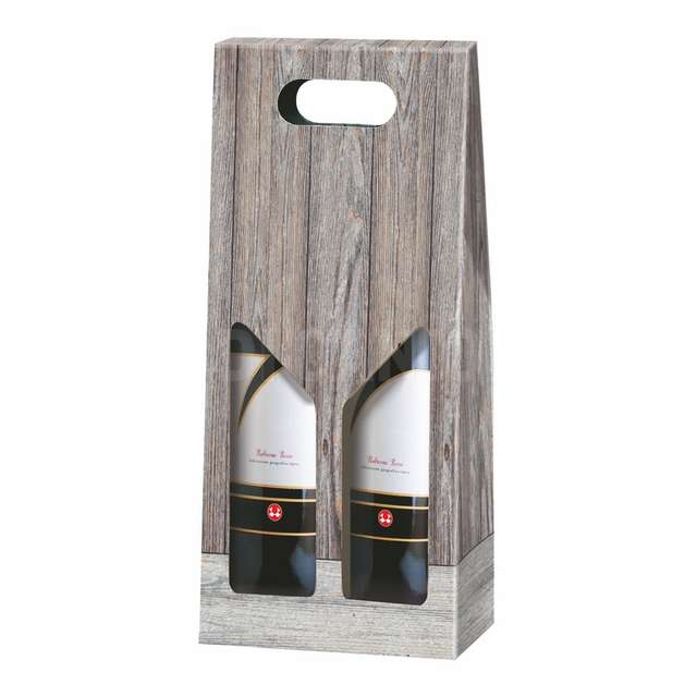 Scatola cartone vino colore vintage wood 2 bottiglie - Principale