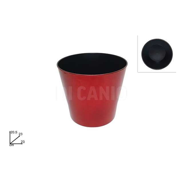 Vaso pianta diam 23 rosso lucido - Principale