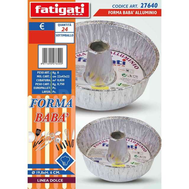 Forma baba alluminio d19,8 h6cm - Principale