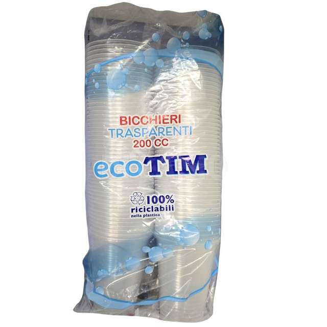 Conf. 96 pz bicchiere acqua b.200 cc trasparente tim - Principale