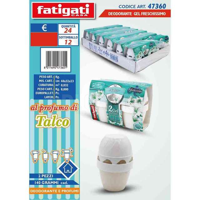 Deodorante gel 140 gr. 2 pz talco freschissimo - Principale