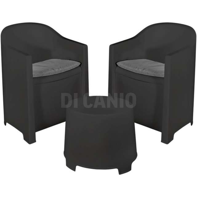 Salotto luna antracite 2 poltrone 1 tavolino - Principale