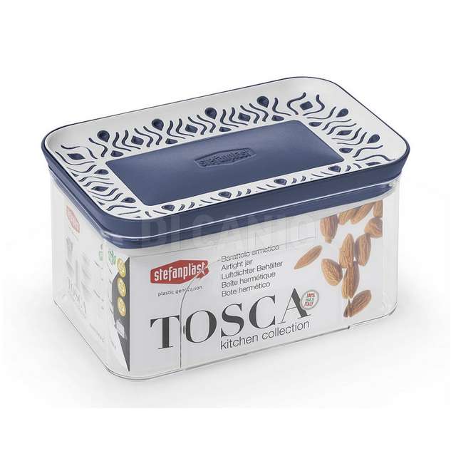 Barattolo rettangolare tosca 0,7lt bianco palace blue stefan - Principale