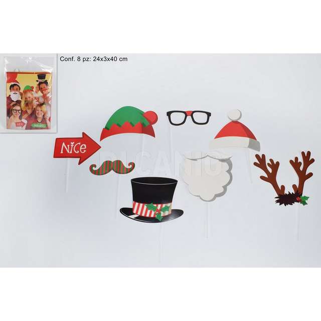 Decorazioni party natalizio set 8 pz - Principale