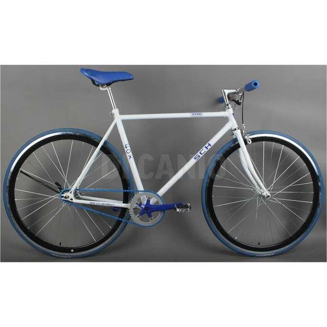 Bici fox 28 scatto fisso acc. bianco_bluschiano - Principale
