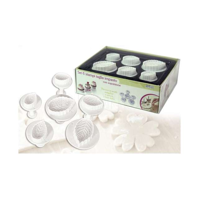 Set 6 stampi foglia gt - Principale