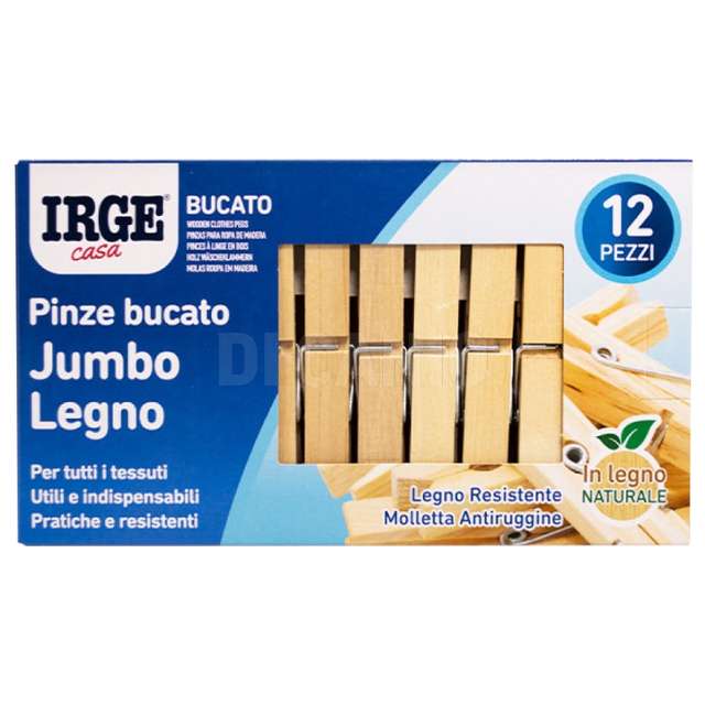 Pinze bucato legno 12 pz jumbo irge - Principale