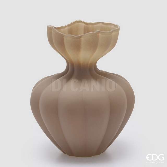 Vaso flow sinuoso h.32 d.26 light brown edg - Principale