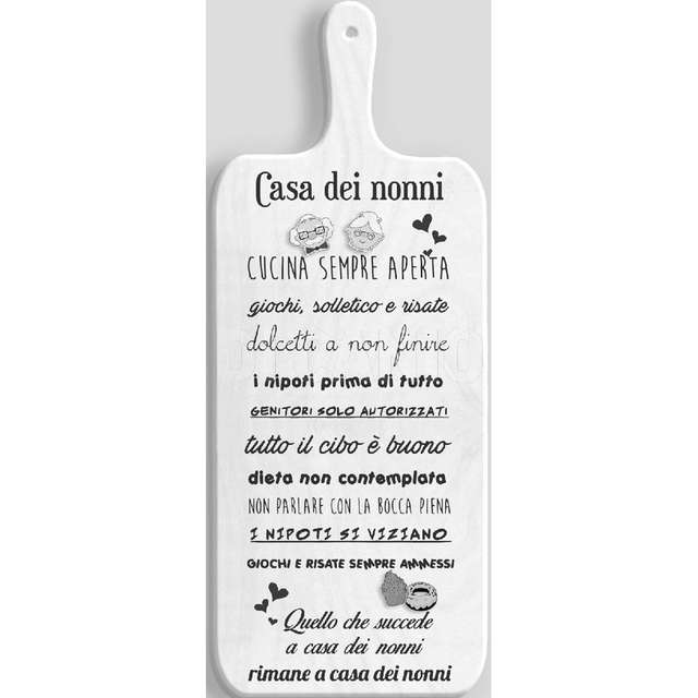 Tagliere light white cm.15x37 nonni - Principale