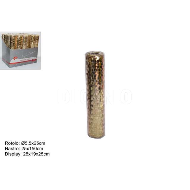 Rotolo 25x150 cm. paillettes oro - Principale