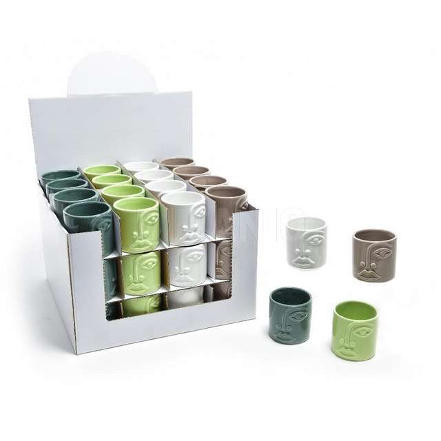 Vaso fiori in ceramica cm.7.5x7.5x7.5 colori assortiti - Principale
