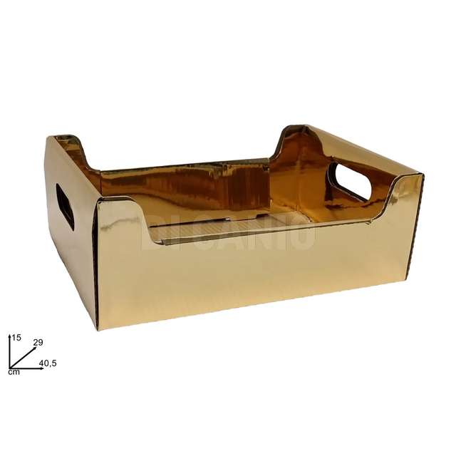Cassetta cartone oro metallizzato 40,5x29x15 - Principale