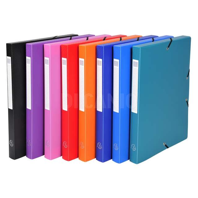Cartella archivio box opak pp d25mmcon elastico assortite - Principale